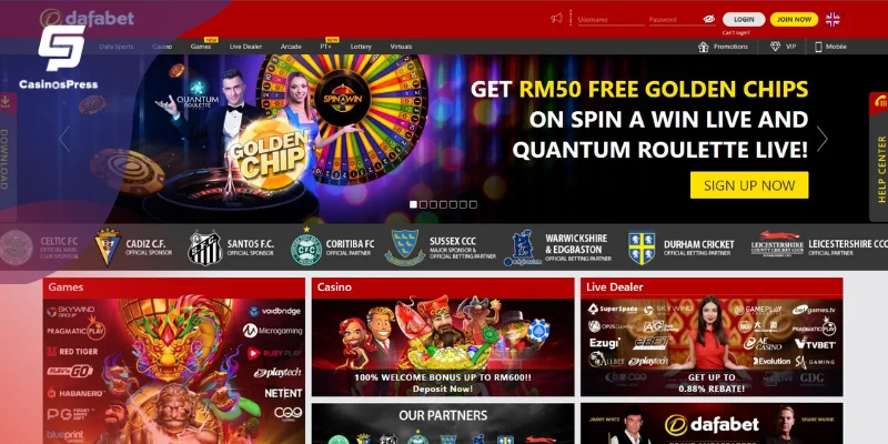 Dafabet Casino Website