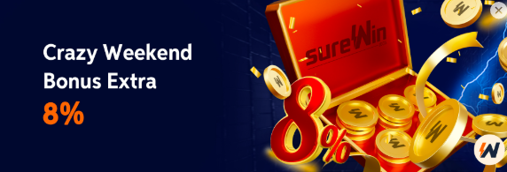 Crazy Weekend Bonus – Extra 8%